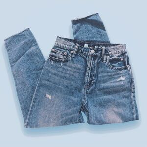 GAP Denim Mom Jean distressed raw hem youth size 10